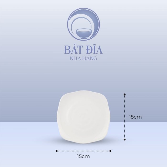 Kích Thước Đĩa Vuông Có Vân Melamine Trắng
