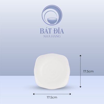 Kích Thước Đĩa Vuông Có Vân Melamine Trắng