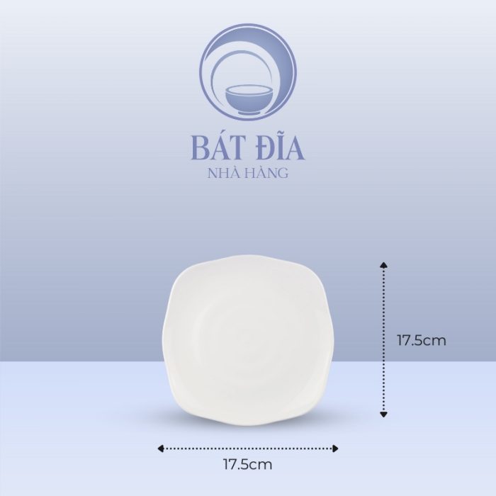 Kích Thước Đĩa Vuông Có Vân Melamine Trắng