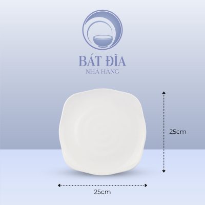 Kích Thước Đĩa Vuông Có Vân Melamine Trắng