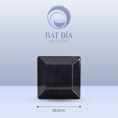 Kích Thước Đĩa Vuông Dày Cạnh Melamine Đen