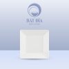 Đĩa Vuông Dày Cạnh Melamine Trắng