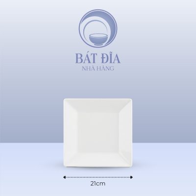 Kích Thước Đĩa Vuông Dày Cạnh Melamine Trắng
