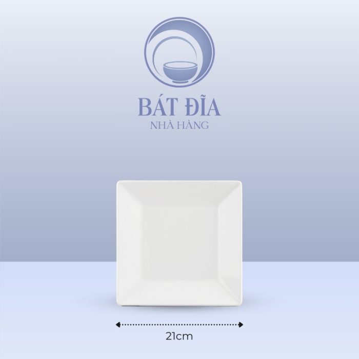 Kích Thước Đĩa Vuông Dày Cạnh Melamine Trắng