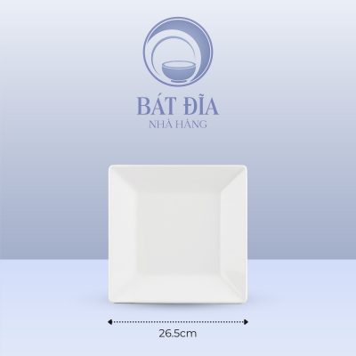Kích Thước Đĩa Vuông Dày Cạnh Melamine Trắng