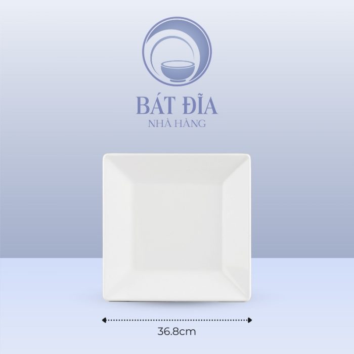 Kích Thước Đĩa Vuông Dày Cạnh Melamine Trắng