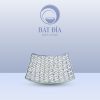 Đĩa Vuông Vếch Men Xanh Hoa Bèo