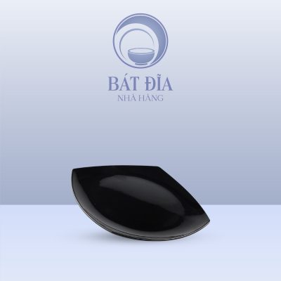 Đĩa Vuông Ảo Melamine Đen
