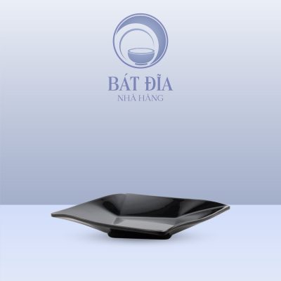 Đĩa Vuông Kim Cương Melamine Đen