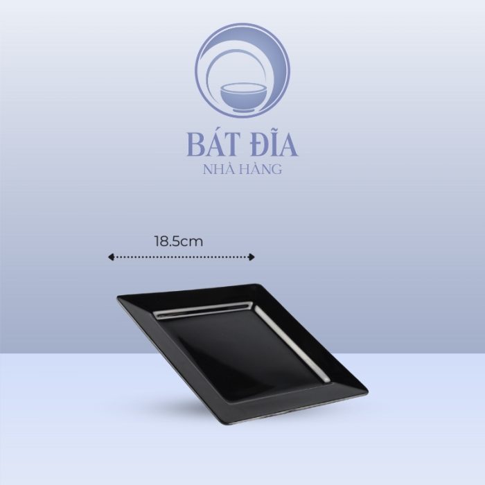 Kích Thước Đĩa Vuông Melamine Đen