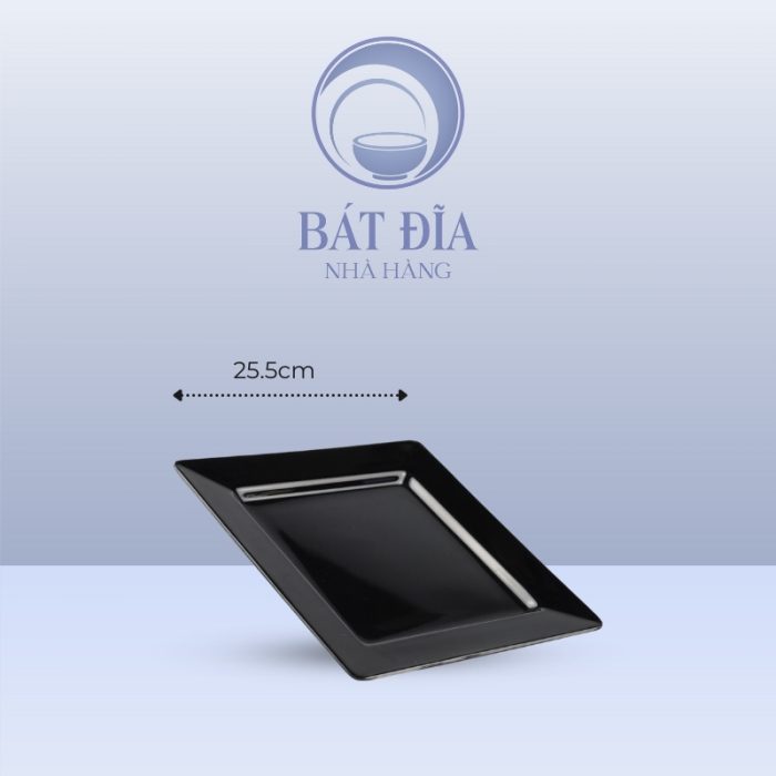 Kích Thước Đĩa Vuông Melamine Đen