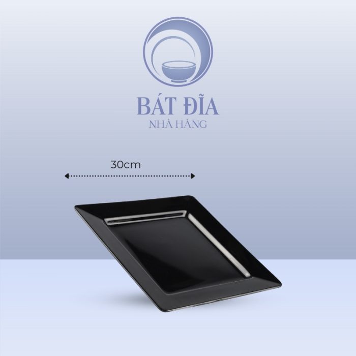 Kích Thước Đĩa Vuông Melamine Đen