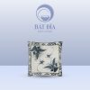Đĩa Vuông Vếch Men Rạn Vẽ Chuồn Xanh