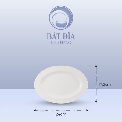 Kích Thước Đĩa Xoài Oval Melamine Trắng