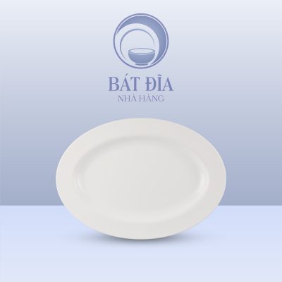 Đĩa Xoài Oval Melamine Trắng