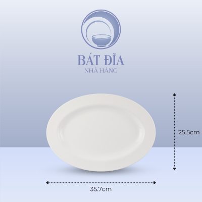 Kích Thước Đĩa Xoài Oval Melamine Trắng