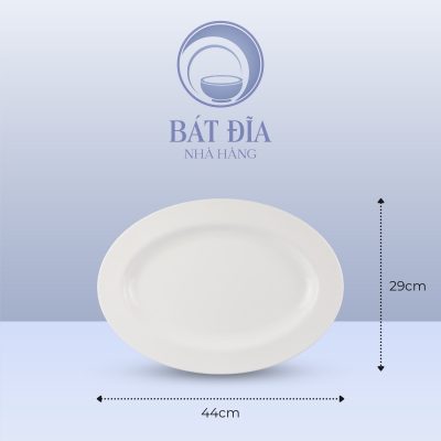 Kích Thước Đĩa Xoài Oval Melamine Trắng