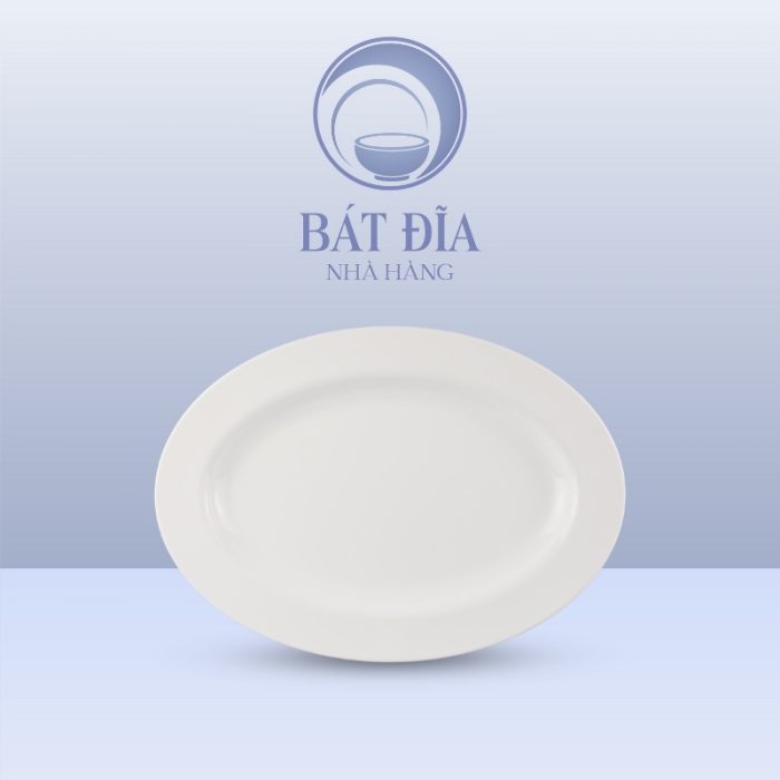 Đĩa Xoài Oval Melamine Trắng