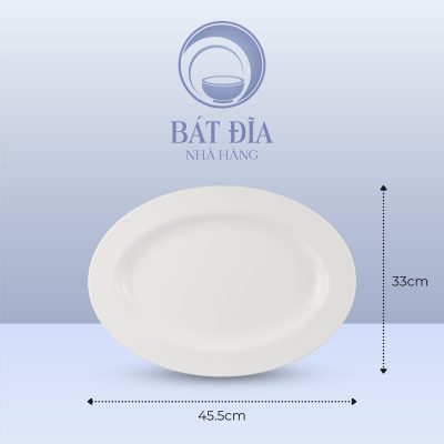 Kích Thước Đĩa Xoài Oval Melamine Trắng