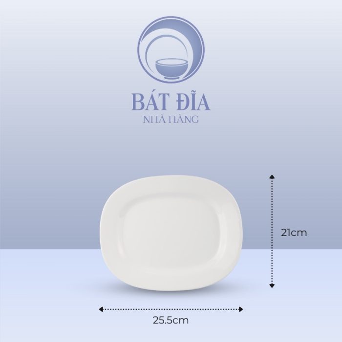Kích Thước Đĩa Xoài Vuông Melamine Trắng