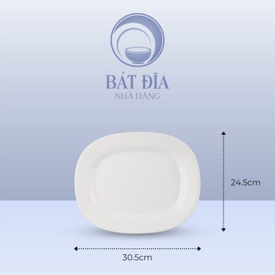 Kích Thước Đĩa Xoài Vuông Melamine Trắng