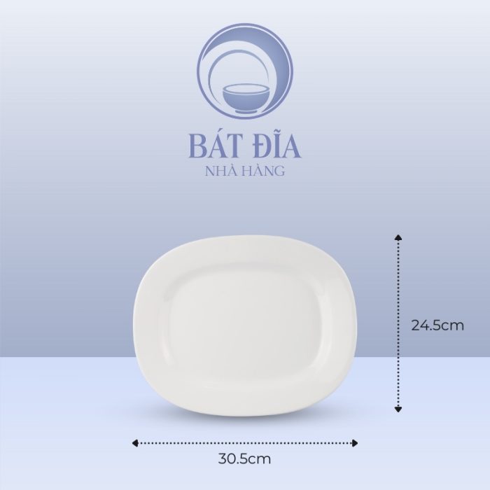 Kích Thước Đĩa Xoài Vuông Melamine Trắng