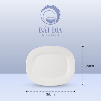 Kích Thước Đĩa Xoài Vuông Melamine Trắng