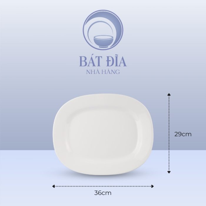 Kích Thước Đĩa Xoài Vuông Melamine Trắng
