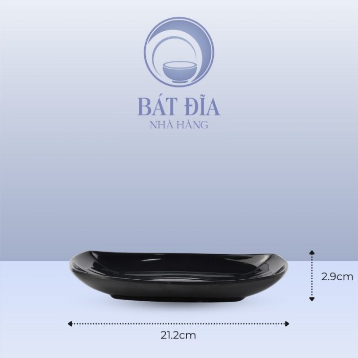 Kích Thước Đĩa Xuồng Melamine Đen