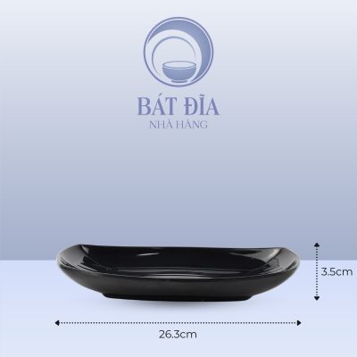 Kích Thước Đĩa Xuồng Melamine Đen