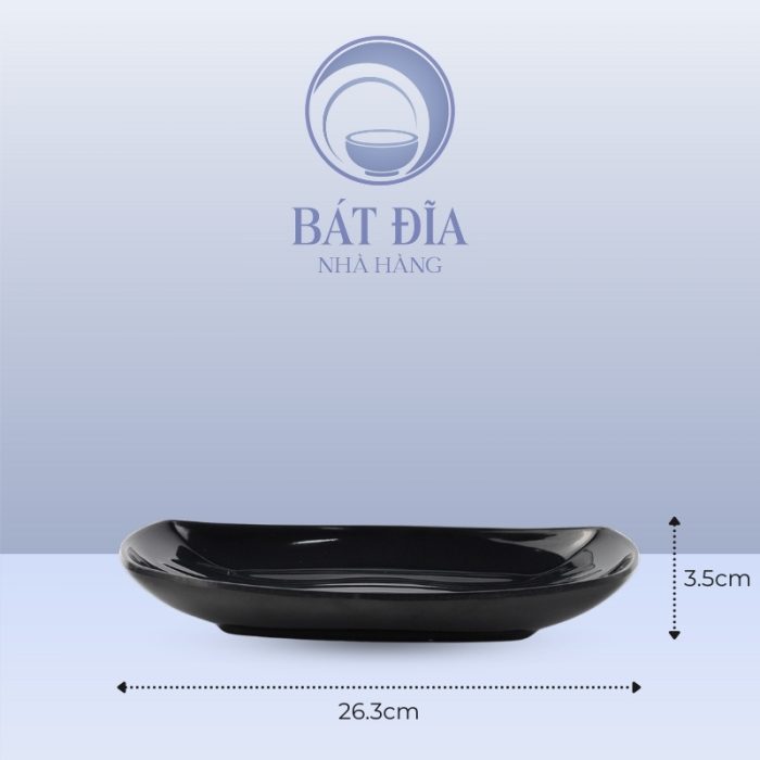 Kích Thước Đĩa Xuồng Melamine Đen