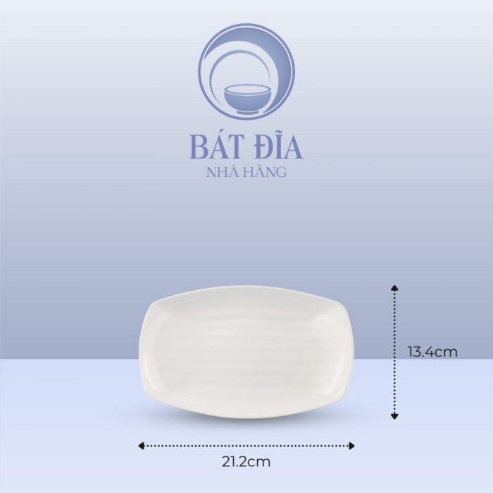 Kích Thước Đĩa Xuồng Melamine Trắng