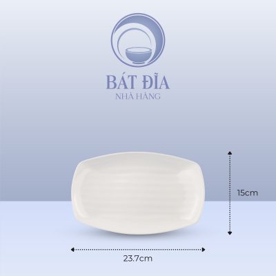 Kích Thước Đĩa Xuồng Melamine Trắng