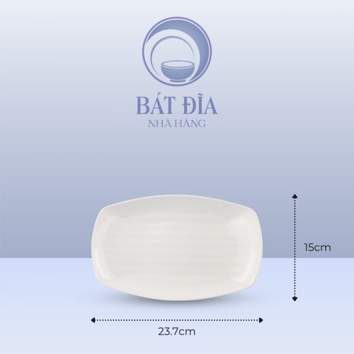 Kích Thước Đĩa Xuồng Melamine Trắng