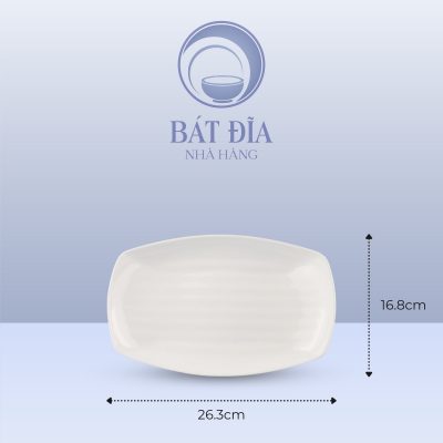 Kích Thước Đĩa Xuồng Melamine Trắng