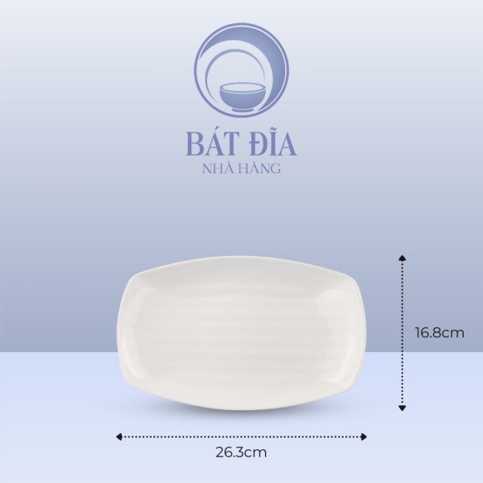 Kích Thước Đĩa Xuồng Melamine Trắng