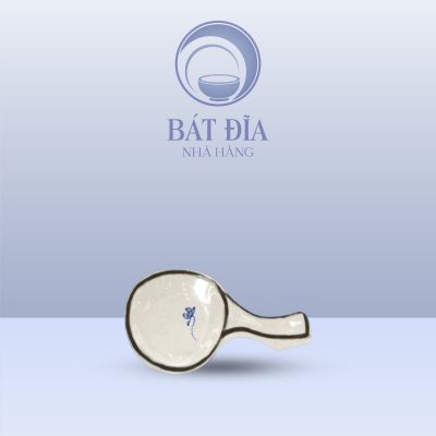 Gác Đũa Đùi Gà Men Trắng Vẽ Sen Lam