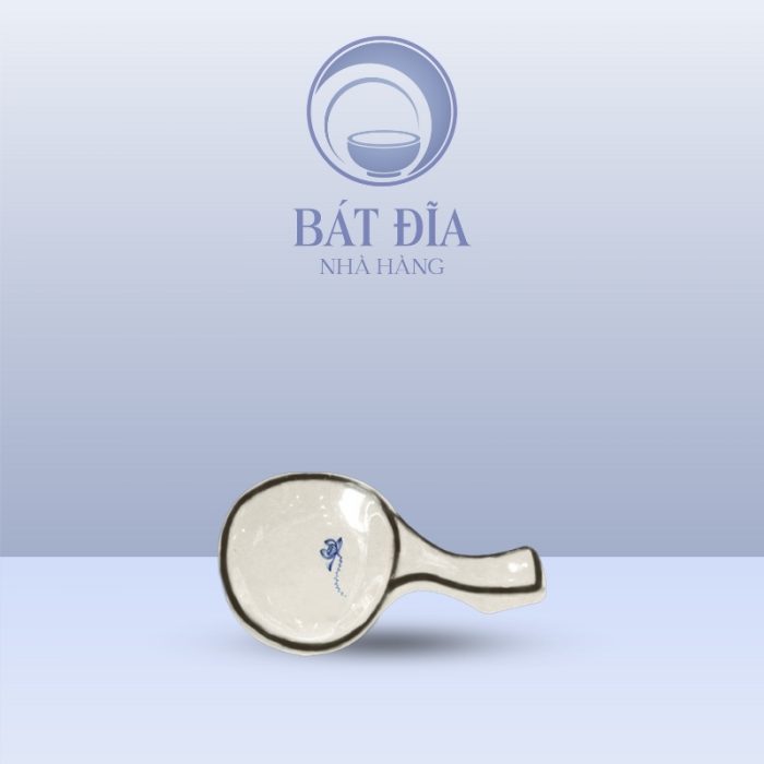 Gác Đũa Đùi Gà Men Trắng Vẽ Sen Lam