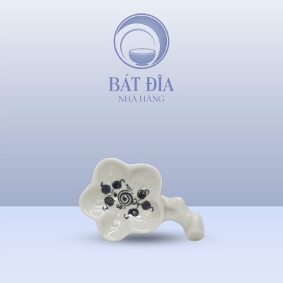 Gác Đũa Hoa Men Trắng Vẽ Hoa Dây
