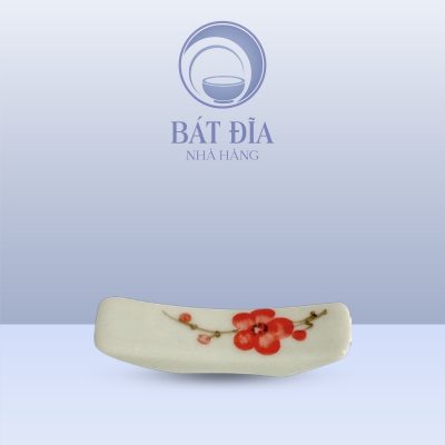 Gác Đũa Men Kem Vẽ Đào Đỏ