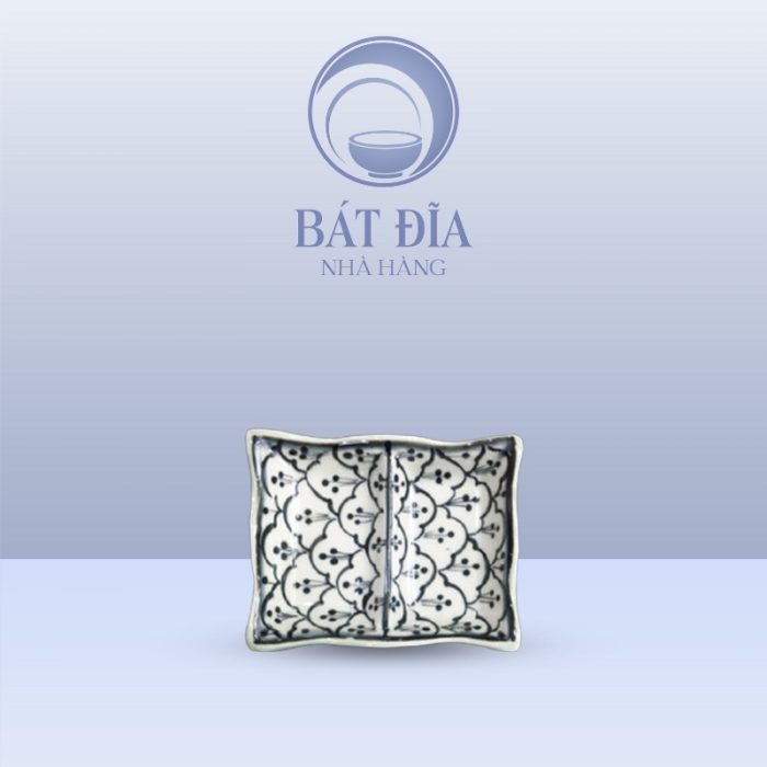 Gia Vị 2 Ngăn Lượn Men Xanh Hoa Bèo