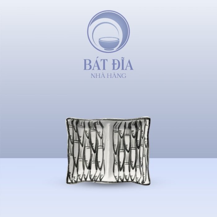 Gia Vị 2 Ngăn Lượn Men Trắng Vẽ Cá Đàn