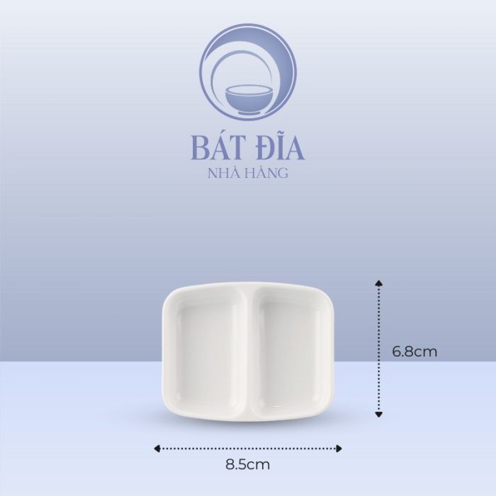 Kích Thước Gia Vị 2 Ngăn Melamine Trắng
