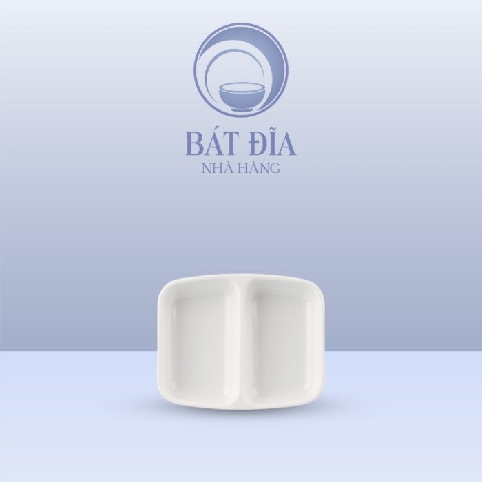 Gia Vị 2 Ngăn Melamine Trắng