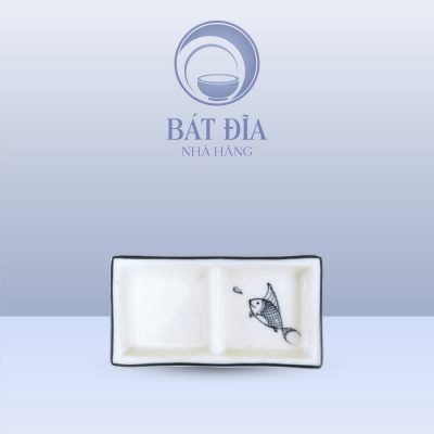 Gia Vị 2 Ngăn Men Kem Vẽ Cá Xanh