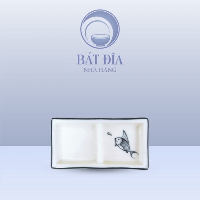 Gia Vị 2 Ngăn Men Kem Vẽ Cá Xanh