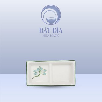 Gia Vị 2 Ngăn Men Kem Vẽ Sen Xanh