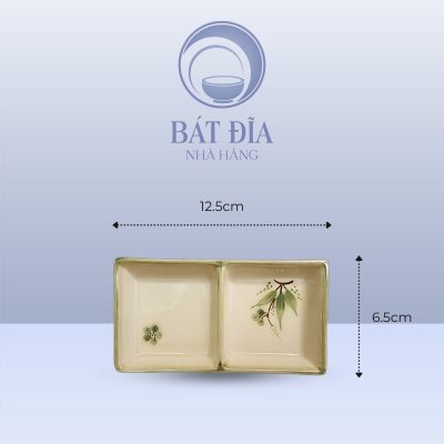 Kích Thước Gia Vị 2 Ngăn Men Xanh Đào Chuồn