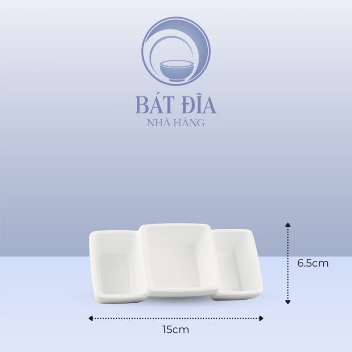 Kích Thước Gia Vị 3 Ngăn Melamine Trắng