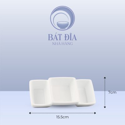 Kích Thước Gia Vị 3 Ngăn Melamine Trắng